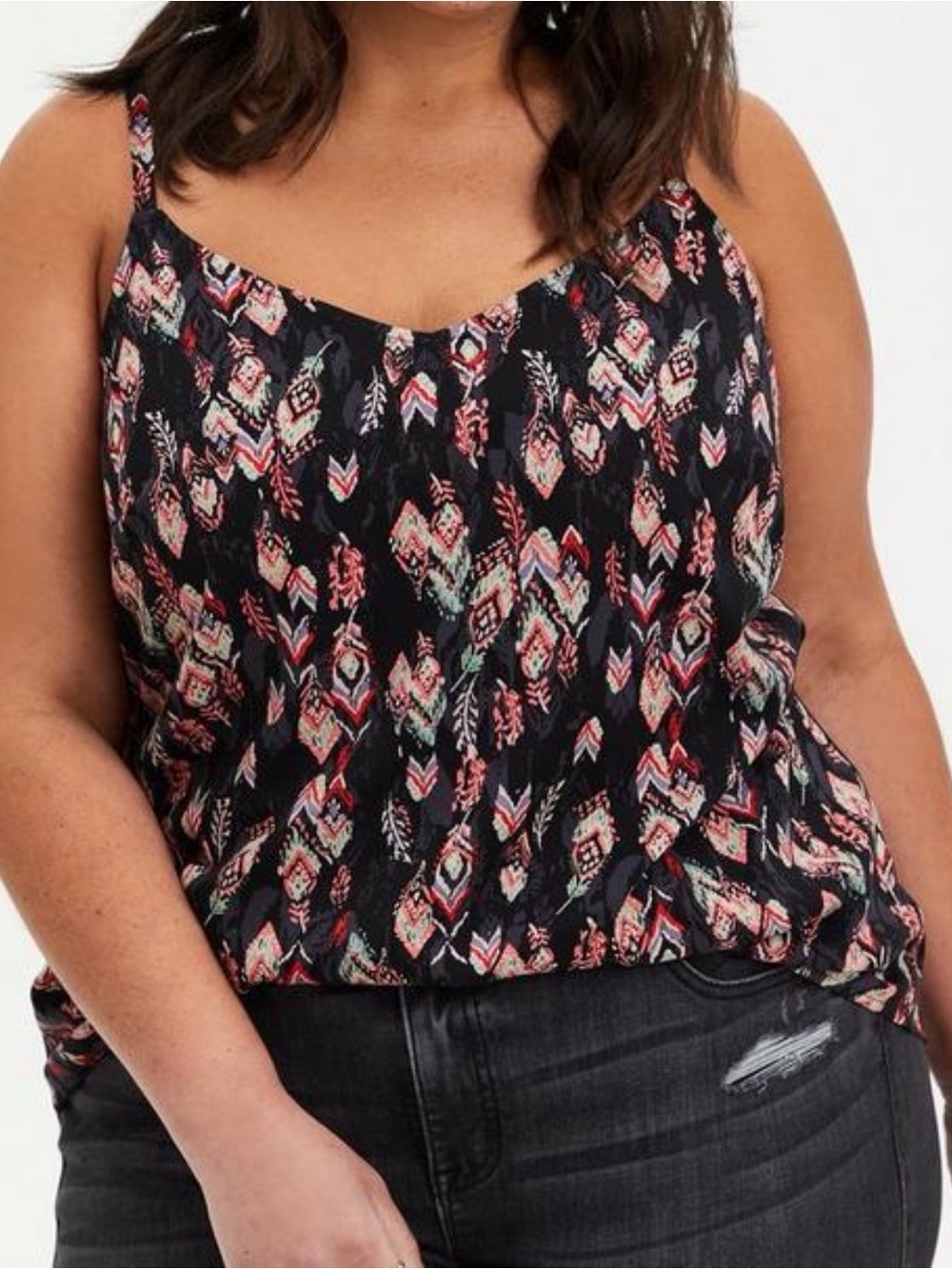 Torrid 5X Ava Stretch Challis Cami in Abstract Feather Print